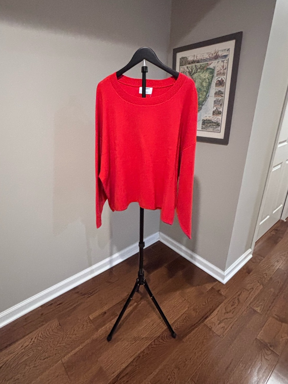 Red Women's Lightweight Cropped Crewneck Sweater